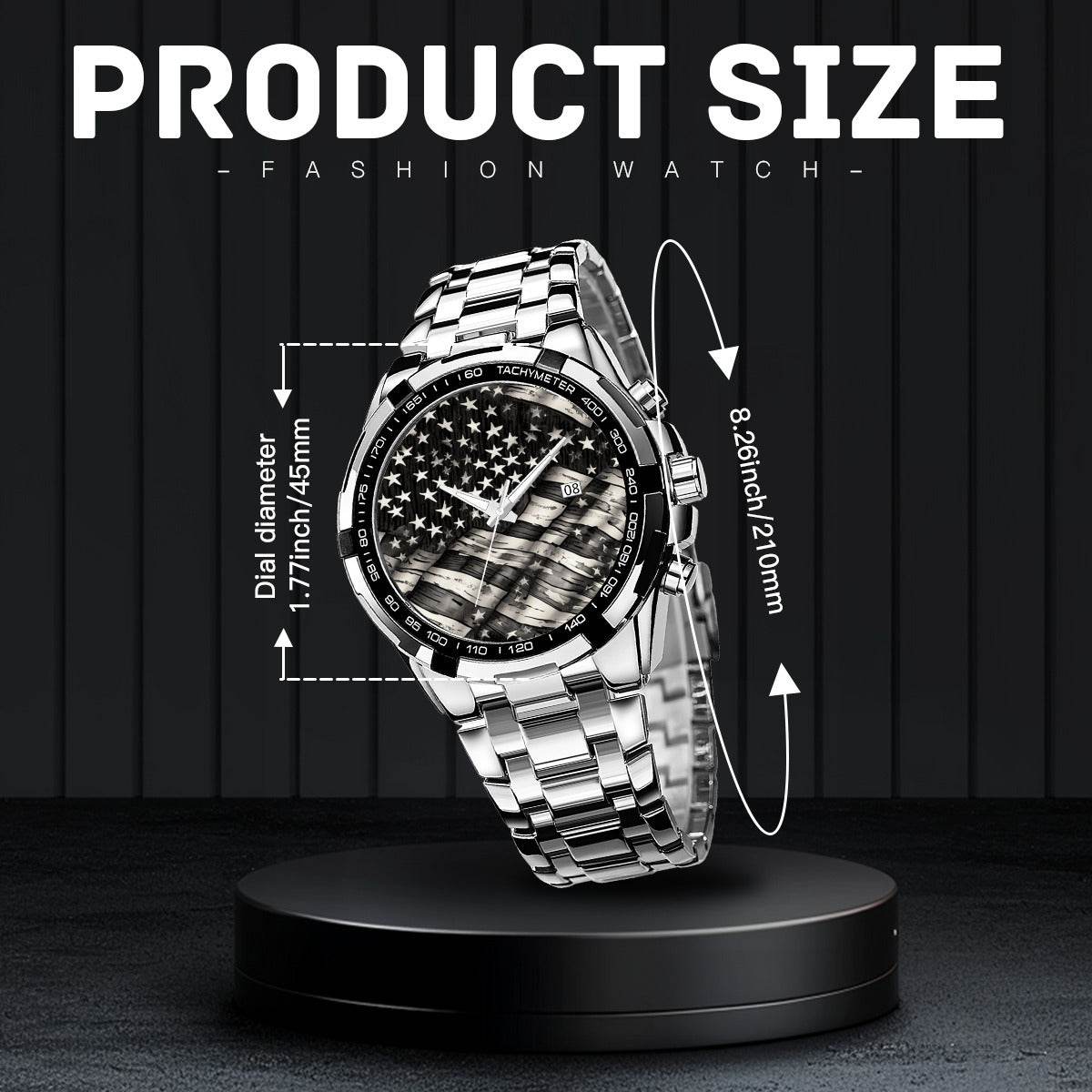 Battered American Flag Silver Watch - DeRose Seasonal