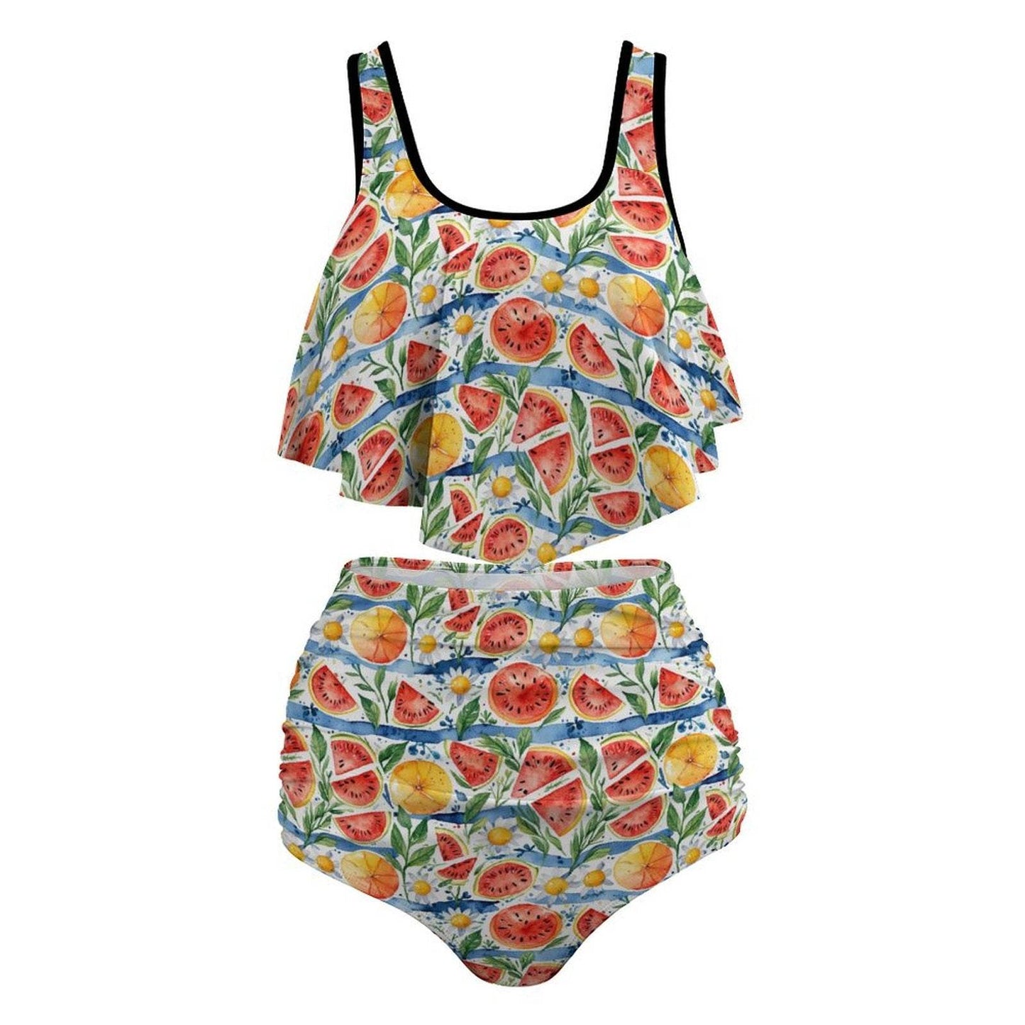 Plus Size Watermelon Two-piece Swimsuit - DeRose Seasonal