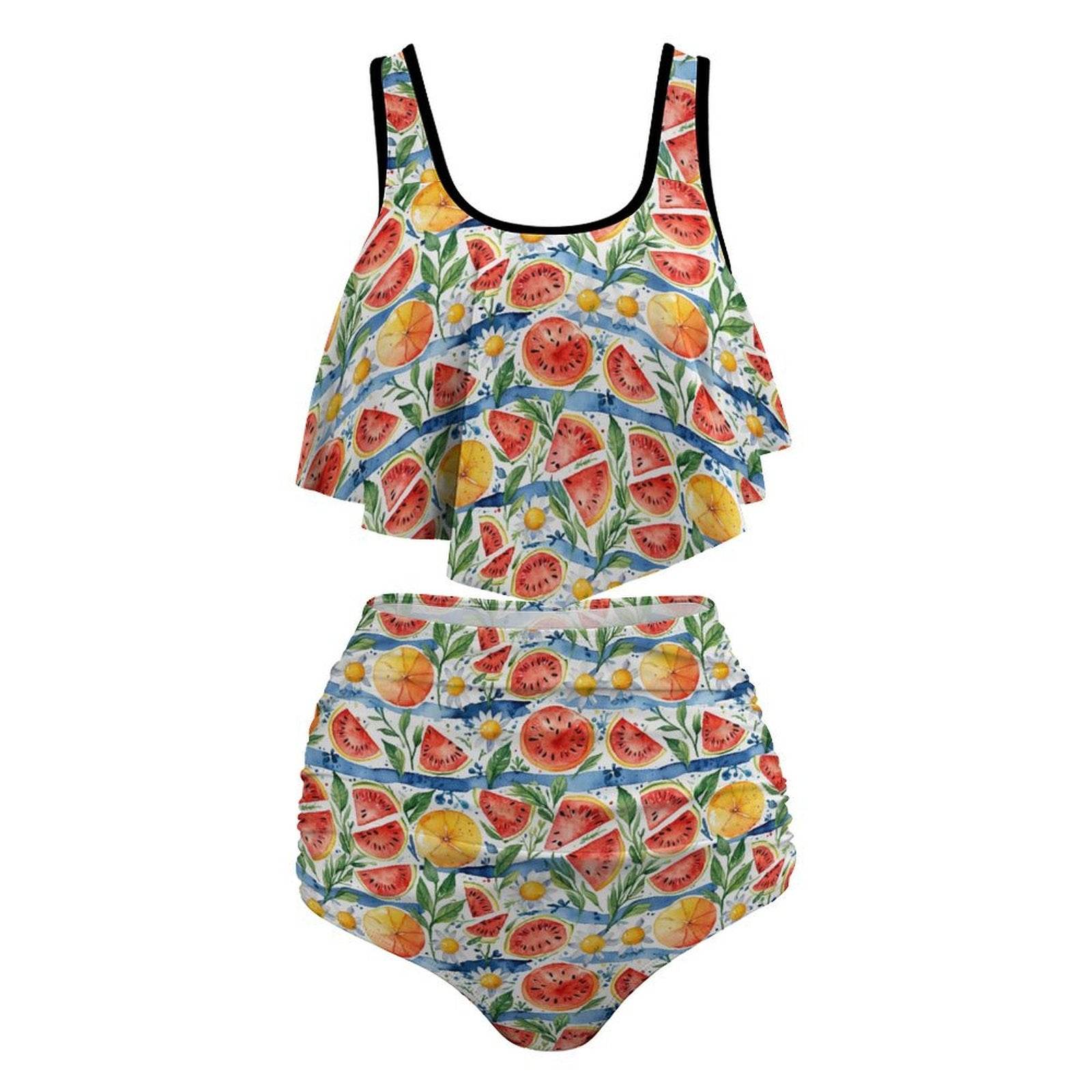 Plus Size Watermelon Two-piece Swimsuit - DeRose Seasonal
