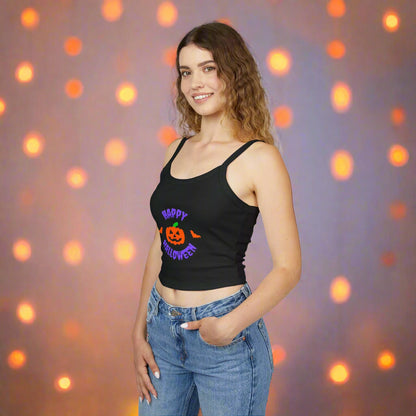 happy-Halloween-spaghetti-Strap-womans-tank-top