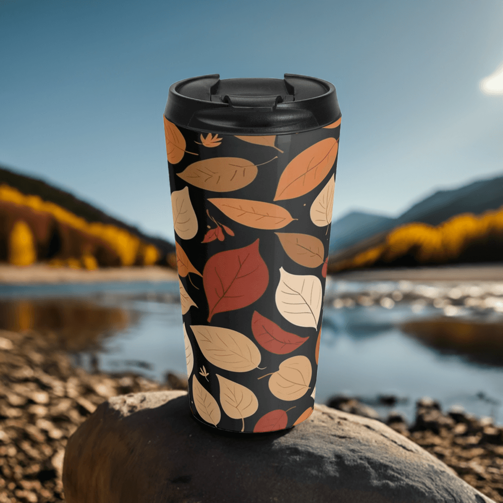 Stainless Steel Red Leaves Travel Mug - DeRose Seasonal